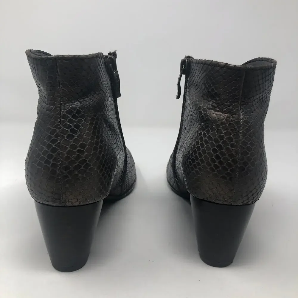 Ara Luftpolster Snake Faux Leather Copper Booties